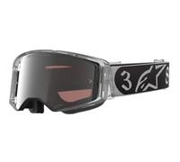 Occhiali da motocross Alpinestars Supertech Vision DNGR38 XXV nero-argento con plexiglass specchiato argento