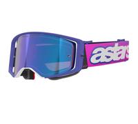 Occhiali da motocross Alpinestars Supertech Vision Vista viola-rosa fluo con lente blu a specchio