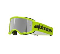 Occhiali da motocross Alpinestars Vision 3 Wordmark giallo fluo con lente radiale argento