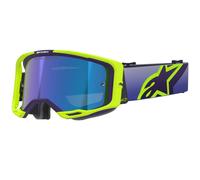 Occhiali da motocross Alpinestars Vision 8 Corp giallo-viola fluo con lente blu a specchio