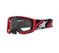 Occhiali da motocross Alpinestars Vision 8 Luar rossi e neri con lenti trasparenti