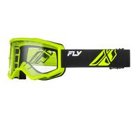 Occhiali da motocross Fly Racing Focus nero-verde fluo con plexiglass trasparente
