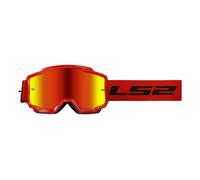 Occhiali da motocross LS2 Charger rossi con plexi all'iridio