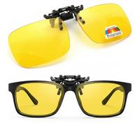 Occhiali da notte polarizzati per la guida di auto, clip on, 60 x 40 mm, per la visione notturna, per gli automobilisti, occhiali anti-abbagliamento e luce blu, per uomini e donne