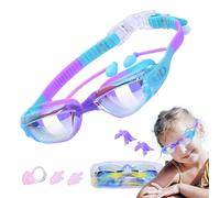 Occhiali da nuoto con tappi per le orecchie, nuoto con tappi per le orecchie, anti nebbia, con tappi per le orecchie, protezione UV, sport acquatici, per ragazze dai 2 ai 12 anni