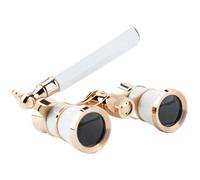 Occhiali da Opera Binocolo Ottico Obiettivo Teatro Concerto Corpo in Metallo Telescopio Strumento di Visualizzazione Multiuso Campeggio Manico Bianco