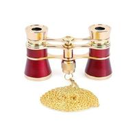 Occhiali da Opera Binocolo Ottico Teatro Corpo in Metallo Maniglia Telescopio Strumento di Visualizzazione Multiuso Resistente alla Ruggine Donne Rosso, Catena