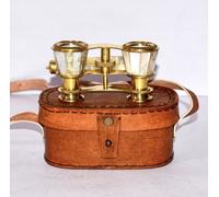 Occhiali da opera vintage in ottone madreperla e manico raccordi in ottone Fr...