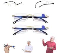 Occhiali da presbiopia con zoom intelligente, anti luce blu, per uomini e donne, occhiali da visione visti in TV (2 pezzi)
