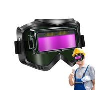 Occhiali da saldatore con oscuramento automatico, montaggio sulla testa, verdi, protezione per occhi e viso, 1-2 cm, per lavori elettrici, principianti e adulti