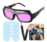 Occhiali da saldatore: occhiale automatici alimentati a energia solare con 5 lenti di ricambio, protezione per gli occhi di saldatura regolabili, accessori per saldatura