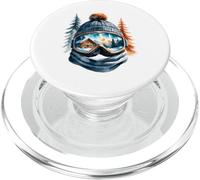 Occhiali da sci con baita e tramonto invernale PopSockets PopGrip per MagSafe