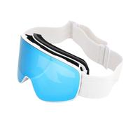 Occhiali da Sci Design Durevole Senza Cornice Antigraffio con Cinturino Regolabile per attività di Sport Invernali Lenti PC Unisex 1 unità (montatura bianca lente blu)