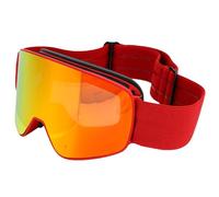 Occhiali da Sci Design Durevole Senza Cornice Antigraffio con Cinturino Regolabile per attività di Sport Invernali Lenti PC Unisex 1 unità (montatura rossa lente rossa)