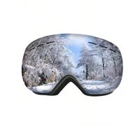 Occhiali da sci/snowboard con doppia lente antifog, occhiali protettivi invernali per sport all'aperto, protezione solare, modello 2025 più recente nero,blu,rosso,argentoTPU