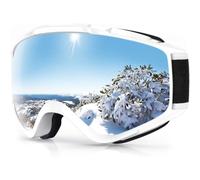Occhiali da sci sopra gli occhiali da neve/snowboard per uomini, donne e ragazzi, 100% protezione UV (A1-bianco argento Vlt 10%)