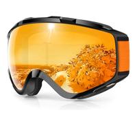 Occhiali da sci sopra gli occhiali da neve/snowboard per uomini, donne e ragazzi, 100% protezione UV (A8-montatura nera lenti arancioni (20%))