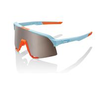Occhiali da sole 100% S3 Soft Tact bicolore arancio-blu (vetro argento)