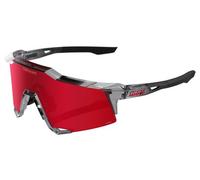 Occhiali da sole 100 speedcraft mlb authentic grigio traslucido lucido e rosso fuoco a specchio