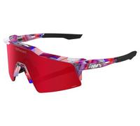 100% Speedcraft SL FDJ Occhiali da sole lucidi, rosso e blu, con lenti Hiper Fire Red, unisex