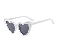 Occhiali da sole a cuore per le donne,Occhiali da sole d'amore - Occhiali a forma di cuore - Gatto, , Classico Vintage, Occhiali Da Sole Di Moda Per Donne, Compleanno, bianco, Consulte la