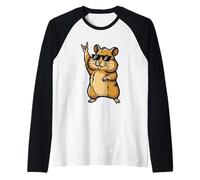Occhiali da Sole a Dondolo Hamster Cool Pose Maglia con Maniche Raglan