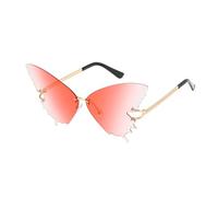 Occhiali da sole a farfalla, occhiali da sole oversize senza cornice, 17,8 x 8 x 15 cm, protezione UV e antiriflesso, occhiali alla moda per donne, guida all'aperto, vacanze, festival, abbigliamento