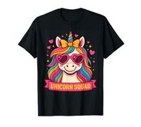 Occhiali da sole a forma di cuore arcobaleno alla moda Unicorn Squ Maglietta