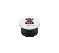 Occhiali da sole a forma di cuore carini ma selvaggi con mucca PopSockets PopGrip Adesivo