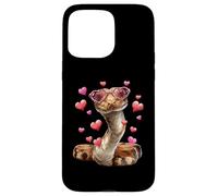 Occhiali da sole a forma di cuore di San Valentino Ball Python Custodia per iPhone 15 Pro Max