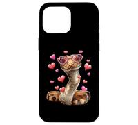 Occhiali da sole a forma di cuore di San Valentino Ball Python Custodia per iPhone 16 Pro Max