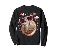 Occhiali da Sole a Forma di Cuore di San Valentino Ippopotamo Ippopotamo Felpa