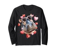 Occhiali da Sole a Forma di Cuore di San Valentino Ippopotamo Ippopotamo Maglia a Manica