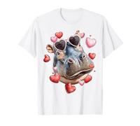 Occhiali da Sole a Forma di Cuore di San Valentino Ippopotamo Ippopotamo Maglietta