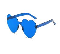 Occhiali da sole a forma di cuore per donna, dotati di funzione di protezione UV, le gambe dello specchio non si deformano facilmente, adatti per l'ombra all'aperto(Blue,14.5 * 5.4)