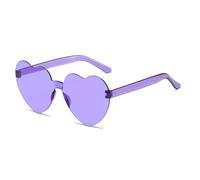 Occhiali da sole a forma di cuore per donna, dotati di funzione di protezione UV, le gambe dello specchio non si deformano facilmente, adatti per l'ombra all'aperto(Purple,14.5 * 5.4)