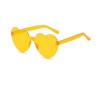 Occhiali da sole a forma di cuore per donna, dotati di funzione di protezione UV, le gambe dello specchio non si deformano facilmente, adatti per l'ombra all'aperto(yellow,14.5 * 5.4)