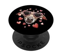 Occhiali da sole a forma di cuore per San Valentino Iggy Italian Greyhound Dog PopSockets PopGrip Adesivo