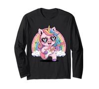 Occhiali da sole a forma di cuore unicorno Maglia a Manica