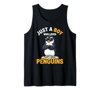Occhiali da Sole a Forma di Pinguino con Scritta Just A Boy Who Loves Pengu Canotta
