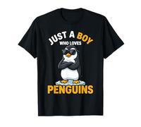 Occhiali da Sole a Forma di Pinguino con Scritta Just A Boy Who Loves Pengu Maglietta