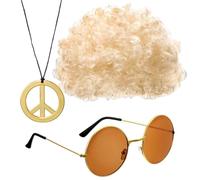 Occhiali da sole Afro Parrucca - Occhiali Da Sposa Afro Portatili, Occhiali Retro Afro Parrucca | Accessori Per Capelli Hippie Per Uomini, Con Parrucca Afro, Occhiali Da Sole, oro, Se référer au