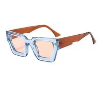 Occhiali da sole alla moda Cat Eye con montatura larga e aste larghe, da donna, vintage, casual, lenti nere, per uomo, UV400, C6, 1