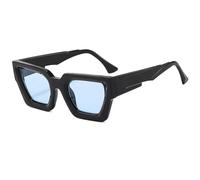 Occhiali da sole alla moda Cat Eye con montatura larga e aste larghe, da donna, vintage, casual, lenti nere, per uomo, UV400, C3, 1