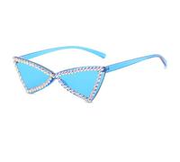 Occhiali da Sole alla Moda con Occhi di Gatto e Diamanti per Le Donne, Occhiali da Sole UV400 con Grandi Strass Femminili