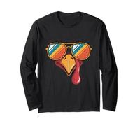 Occhiali da sole alla moda con tacchino divertente festa del Ringraziamento Maglia a Manica