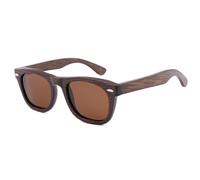 Occhiali da sole alla moda in bambù polarizzati per occhiali da donna e uomo UV 400 adatti a tutte le forme del viso, designer, marrone, custodia in legno A