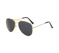 Occhiali da sole alla moda Occhiali da sole Unisex Forte Telaio in Metallo Lente PC Occhiali Protettivi per Adulti Unisex Uso quotidiano Occhiali da sole Moda, Cornice Oro Pezzo Grigio