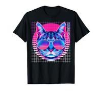 Occhiali da Sole Americani a Pelo Corto Cat Vaporwave Maglietta