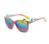 Occhiali da Sole Bambina Ragazze, Occhiali Sole Bambina Unicorno Arcobaleno Glitterati, Occhiali Bambina Occhiali Divertenti Occhiali Festa, Occhiali da Sole Bambina 3 Anni - 10 Anni con Protezione UV
